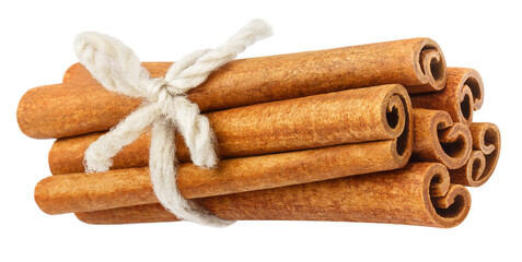 Cinnamon sticks, isolated on white background
