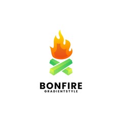 bonfire gradient logo design vector