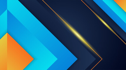 Shimer Shape Blue orange Colorful abstract Design Banner
