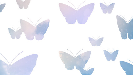 美しい蝶のシルエット　装飾イラスト　背景
