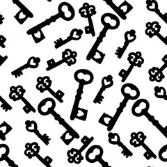 Seamless pattern with keys for fabrics and textiles and packaging and gifts and cards and linens and kids
