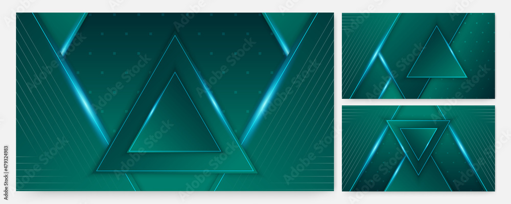 Poster Triangle Light green Colorful abstract Design Banner