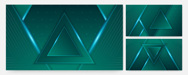 Triangle Light green Colorful abstract Design Banner