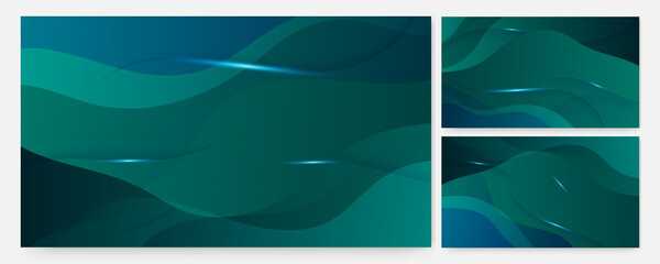 Transparant wave Light green Colorful abstract Design Banner