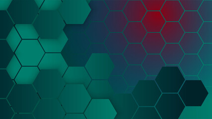 Obraz na płótnie Canvas Hexagon gradient green red Colorful abstract Design Banner