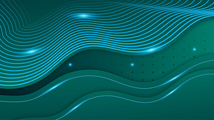 Shiny wave Light green Colorful abstract Design Banner