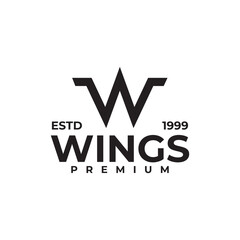 Wing W letter logo design