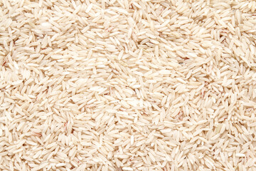 Close up of organic raw rice can be use as background 