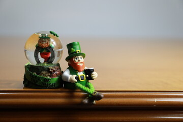 figurines of saint patricks day, to bring luck and have a reminder of the 
party with lots of ireland beer, for home decoration