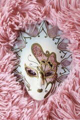 Masquerade ball masks of the venice carnival, 
porcelain to decorate the wall of your home