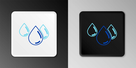 Line Water drop icon isolated on grey background. Colorful outline concept. Vector
