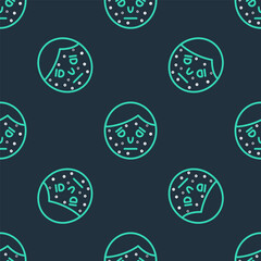 Line Face with psoriasis or eczema icon isolated seamless pattern on black background. Concept of human skin response to allergen or chronic body problem. Vector