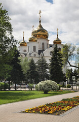 Alexander Nevsky Cathedral and Catherine Square in Krasnodar. Russia