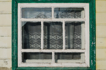 old window with shutters