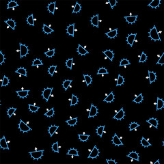 Obraz premium Line Sunset icon isolated seamless pattern on black background. Vector