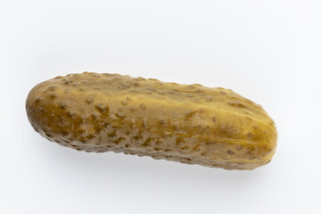 Pickled cucumbers isolated on white.