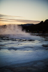 Iceland, geysir, winter