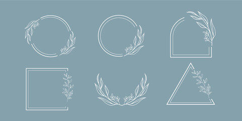 a collection of minimalist floral element designs