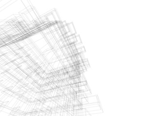 Abstract architecture design 3d illustration