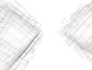 Abstract architecture design 3d illustration