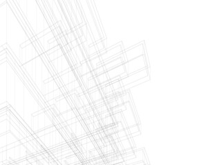 Abstract architecture design 3d illustration