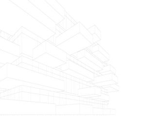 Abstract architecture design 3d illustration