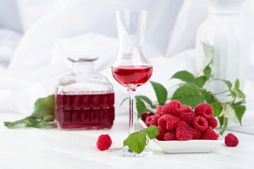 Raspberry liquor and fresh berries.