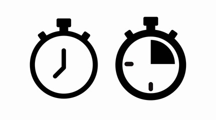 Vector Isolated Time and clock line icons. Set of vector linear icons.