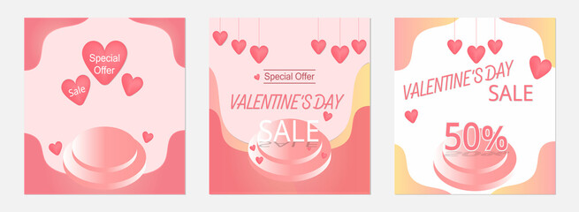 pastel valentine day template banner for sale and special offer for discount offer