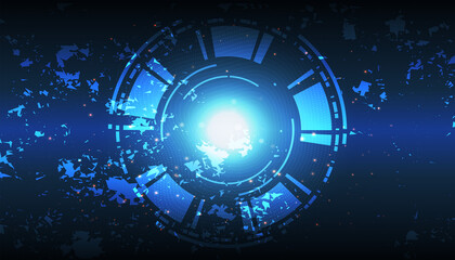 Technology background, color and waves of the future line and text.