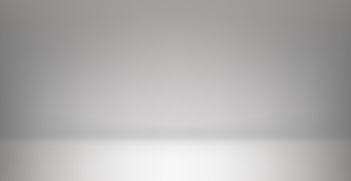 White with gray panoramic studio background with white glow - Vector