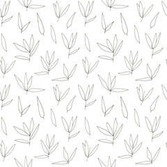 Eucalyptus simple leaves vector seamless pattern background