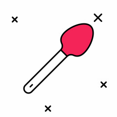 Filled outline Teaspoon icon isolated on white background. Cooking utensil. Cutlery sign. Vector