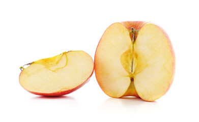 Fototapeta na wymiar Two slices of ripe apple.
