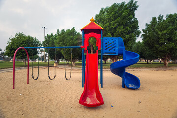 Children play area in Khobar Corniche park in Saudi Arabia.