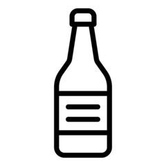 Glass Bottle Flat Icon Isolated On White Background