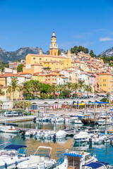 Fototapeta Menton on the French Riviera, named the Coast Azur, located in the South of France obraz