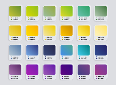 Gradient color palette. catalog , trendy colors samples. Vector elements