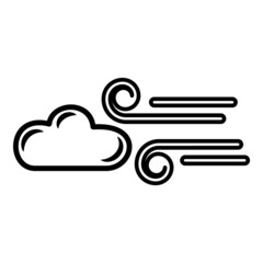 Wind And Cloud Flat Icon Isolated On White Background
