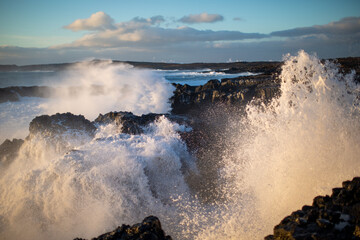 Iceland, lava rock waves