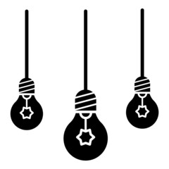 Naklejka premium Lightbulb Glyph Flat Icon Isolated On White Background