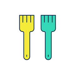 Filled outline Fork icon isolated on white background. Cutlery symbol. Vector