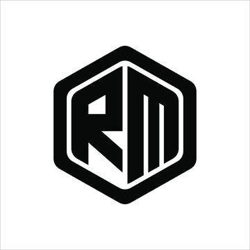 RM letter logo design emblem vector icon, emblem with white background	