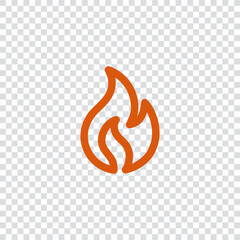 Fire line vector icon. Stock Vector illustration isolated on pattern background.
