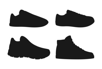 silhouettes of various types of shoes