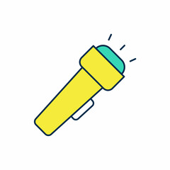Filled outline Flashlight icon isolated on white background. Vector