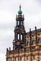 Fototapeta na wymiar The Cathedral of the Holy Trinity, Katolische Hofkirche in the old town of Dresden, Germany