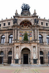 Fototapeta na wymiar Semperoper building, the state opera house in the old town of Dresden, Germany