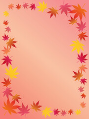 Fototapeta na wymiar 秋をイメージした紅葉のフレームイラスト