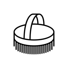 Natural bath brush thin line icon. Zero waste. Modern vector for body care.